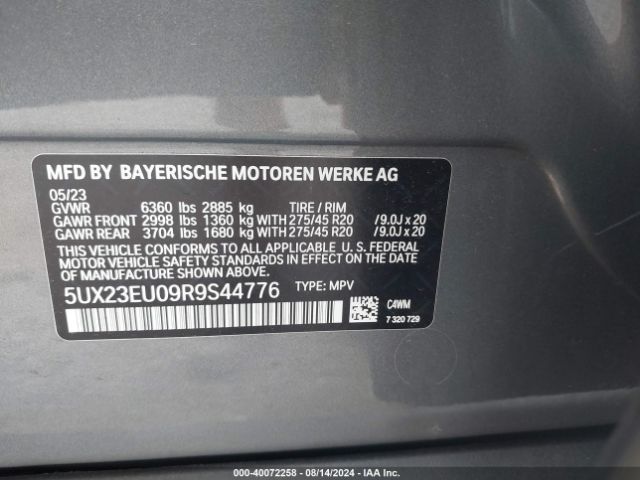 Photo 8 VIN: 5UX23EU09R9S44776 - BMW X5 