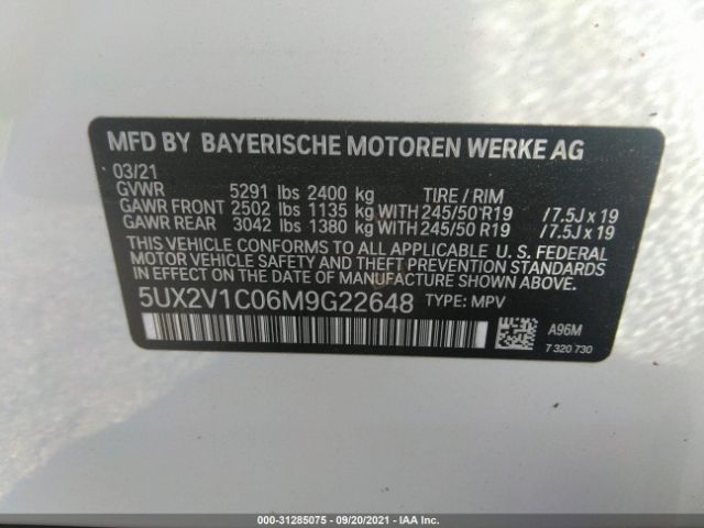 Photo 8 VIN: 5UX2V1C06M9G22648 - BMW X4 