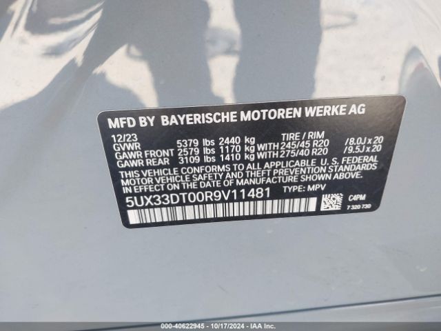 Photo 8 VIN: 5UX33DT00R9V11481 - BMW X4 