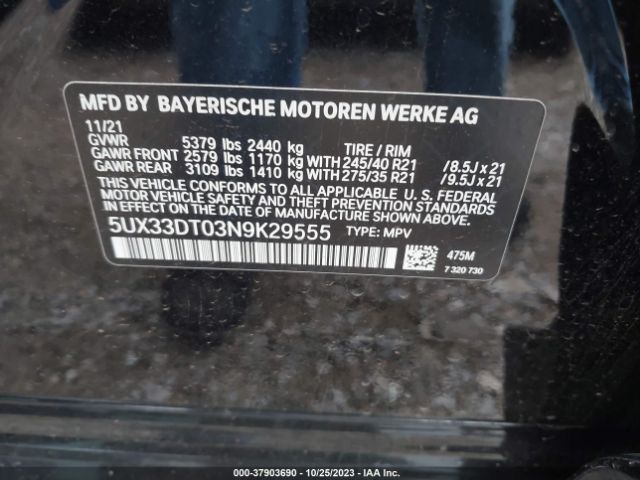 Photo 8 VIN: 5UX33DT03N9K29555 - BMW X4 