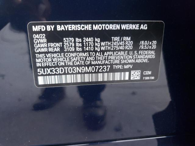 Photo 9 VIN: 5UX33DT03N9M07237 - BMW X4 XDRIVE3 