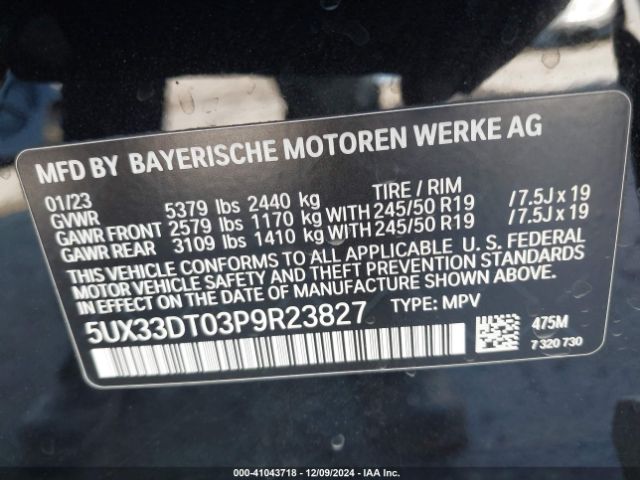 Photo 8 VIN: 5UX33DT03P9R23827 - BMW X4 