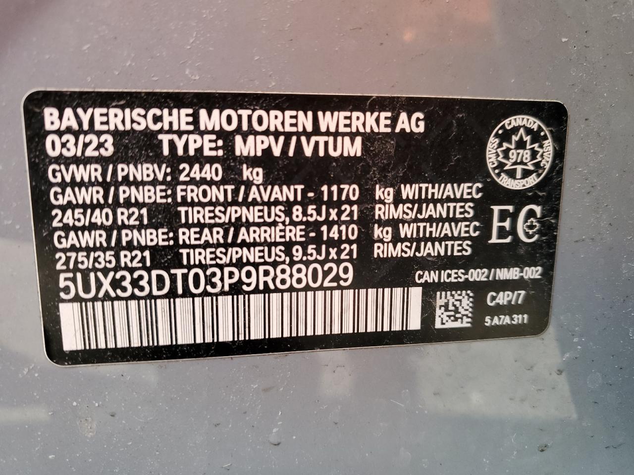 Photo 13 VIN: 5UX33DT03P9R88029 - BMW X4 