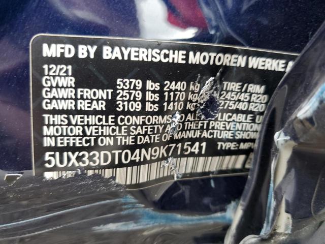 Photo 12 VIN: 5UX33DT04N9K71541 - BMW X4 XDRIVE3 