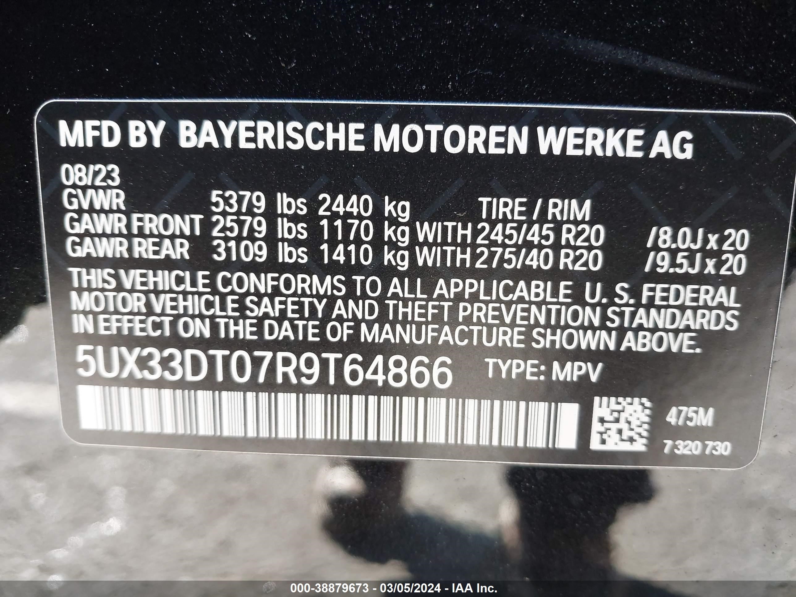 Photo 8 VIN: 5UX33DT07R9T64866 - BMW X4 