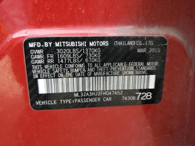 Photo 11 VIN: 5UX33EM08P9M78201 - MITSUBISHI MIRAGE 