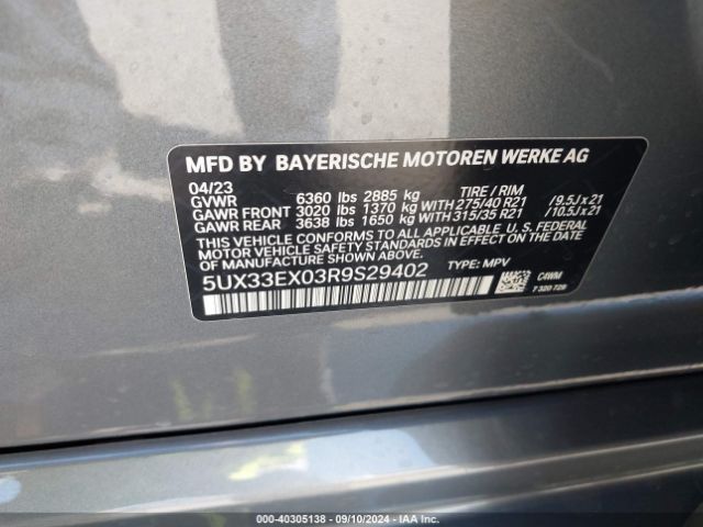 Photo 8 VIN: 5UX33EX03R9S29402 - BMW X6 