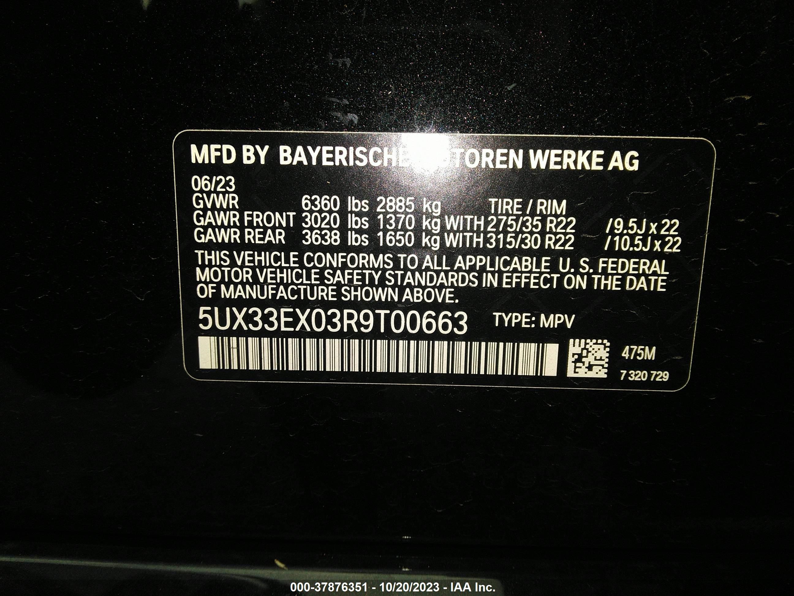 Photo 8 VIN: 5UX33EX03R9T00663 - BMW X6 