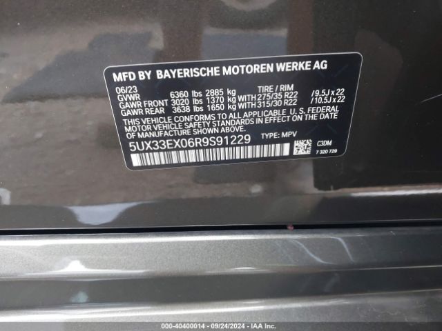 Photo 8 VIN: 5UX33EX06R9S91229 - BMW X6 