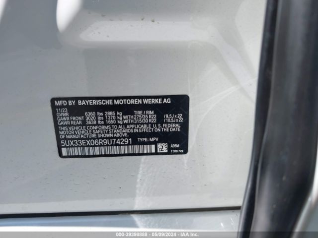 Photo 8 VIN: 5UX33EX06R9U74291 - BMW X6 