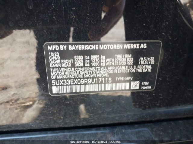 Photo 8 VIN: 5UX33EX09R9U17115 - BMW X6 