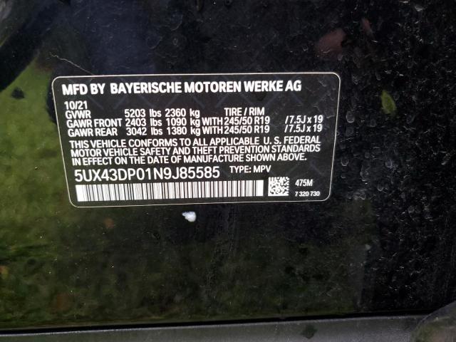 Photo 12 VIN: 5UX43DP01N9J85585 - BMW X3 SDRIVE3 