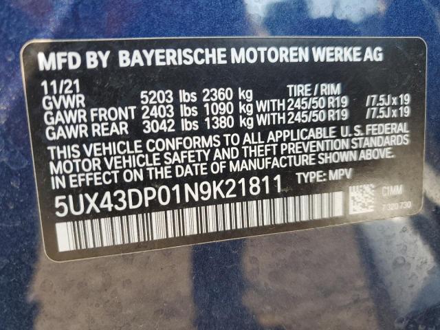 Photo 13 VIN: 5UX43DP01N9K21811 - BMW X3 