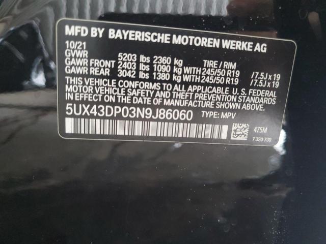 Photo 12 VIN: 5UX43DP03N9J86060 - BMW X3 SDRIVE3 