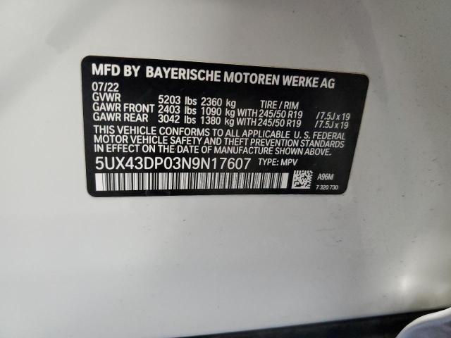 Photo 11 VIN: 5UX43DP03N9N17607 - BMW X3 