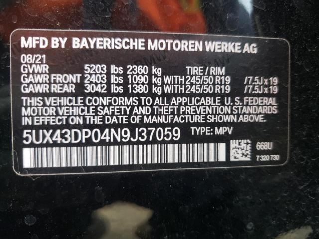 Photo 9 VIN: 5UX43DP04N9J37059 - BMW X3 SDRIVE3 