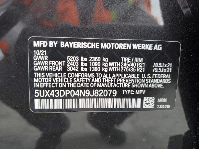 Photo 12 VIN: 5UX43DP04N9J82079 - BMW X3 SDRIVE3 