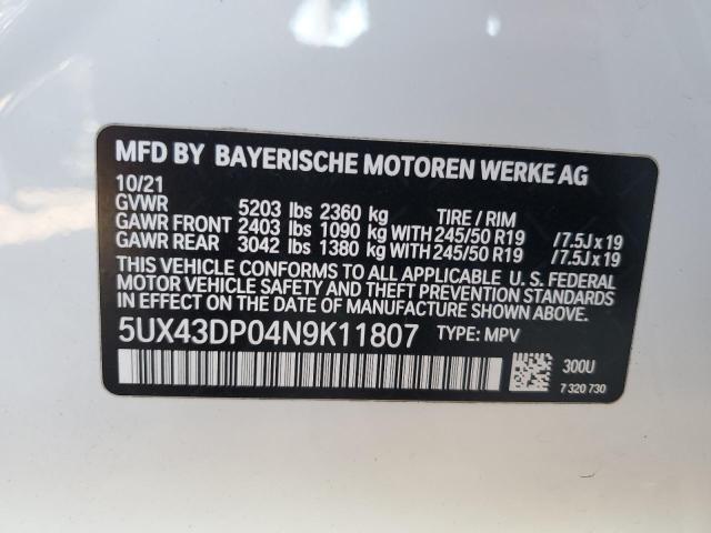 Photo 12 VIN: 5UX43DP04N9K11807 - BMW X3 SDRIVE3 