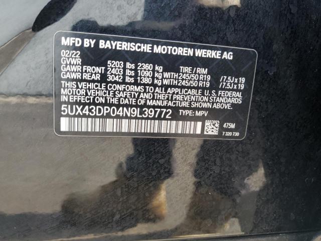 Photo 11 VIN: 5UX43DP04N9L39772 - BMW X3 SDRIVE3 