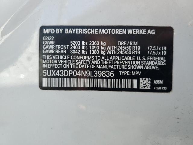 Photo 12 VIN: 5UX43DP04N9L39836 - BMW X3 SDRIVE3 