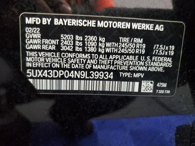 Photo 12 VIN: 5UX43DP04N9L39934 - BMW X3 SDRIVE3 