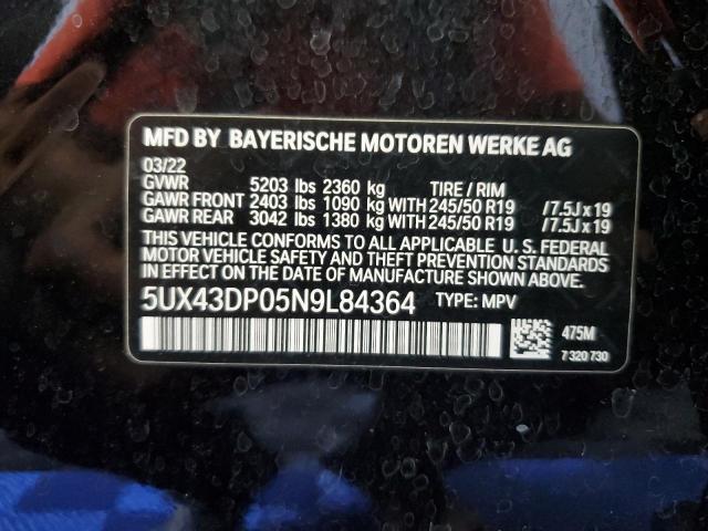 Photo 12 VIN: 5UX43DP05N9L84364 - BMW X3 SDRIVE3 