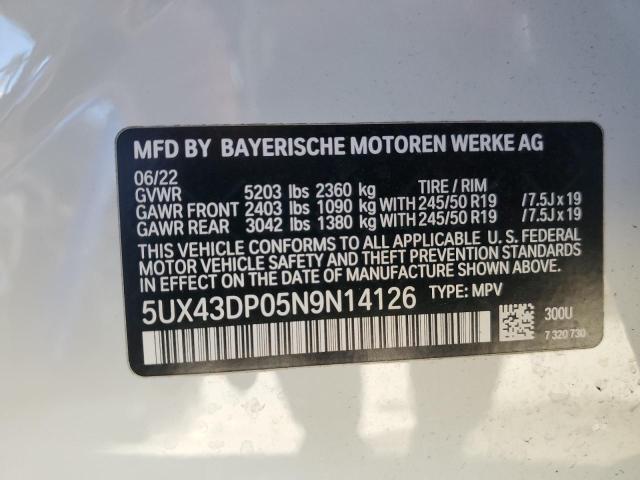 Photo 13 VIN: 5UX43DP05N9N14126 - BMW X3 