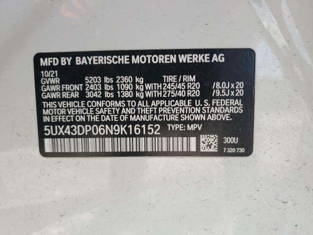 Photo 11 VIN: 5UX43DP06N9K16152 - BMW X3 SDRIVE3 