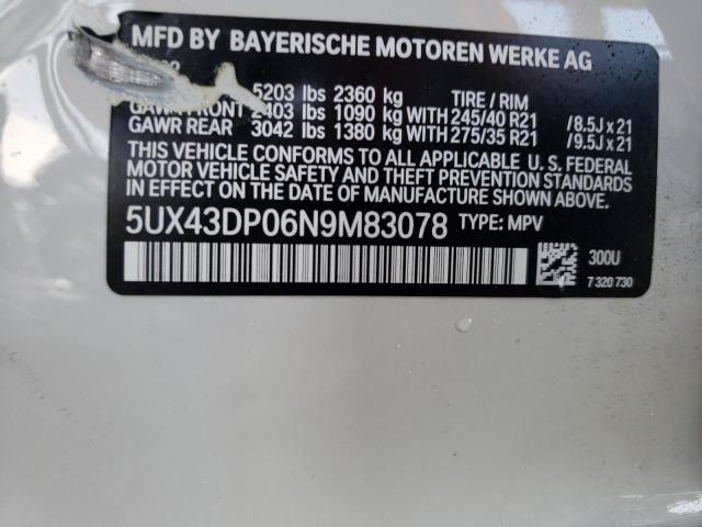 Photo 12 VIN: 5UX43DP06N9M83078 - BMW X3 SDRIVE3 