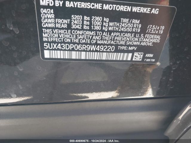 Photo 8 VIN: 5UX43DP06R9W49220 - BMW X3 