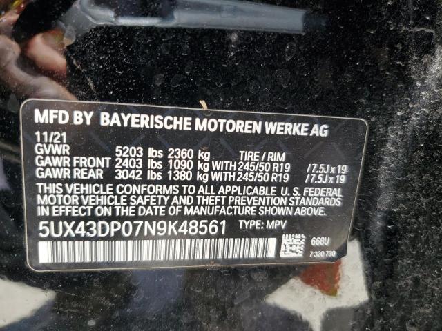 Photo 11 VIN: 5UX43DP07N9K48561 - BMW X3 SDRIVE3 