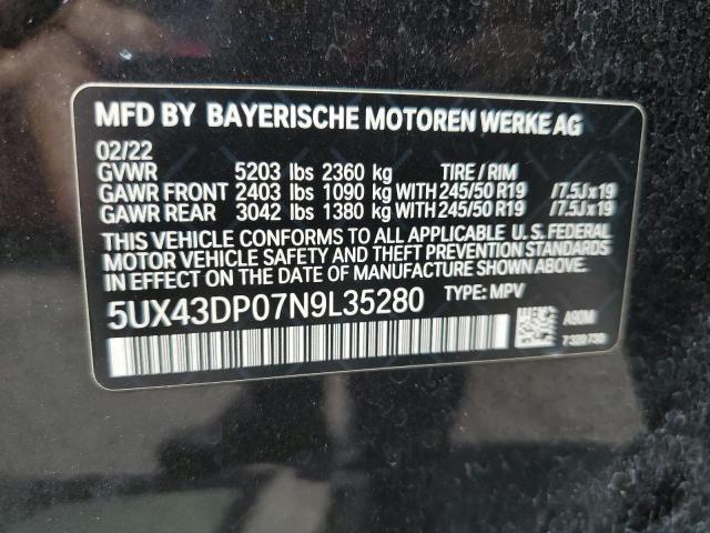 Photo 12 VIN: 5UX43DP07N9L35280 - BMW X3 SDRIVE3 