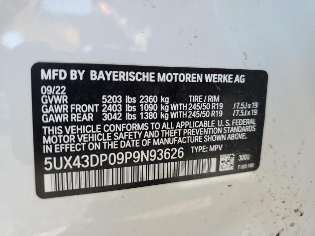 Photo 11 VIN: 5UX43DP09P9N93626 - BMW X3 SDRIVE3 