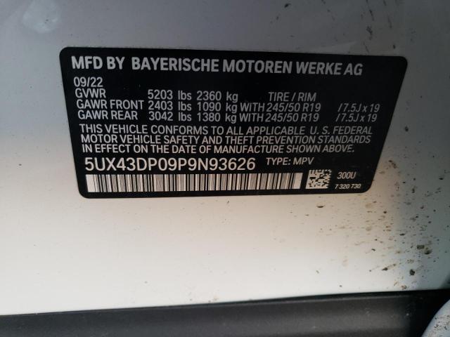 Photo 12 VIN: 5UX43DP09P9N93626 - BMW X3 SDRIVE3 