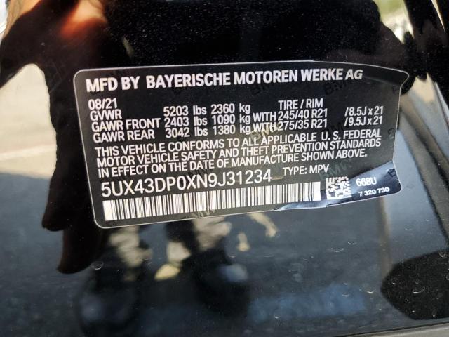 Photo 13 VIN: 5UX43DP0XN9J31234 - BMW X3 SDRIVE3 