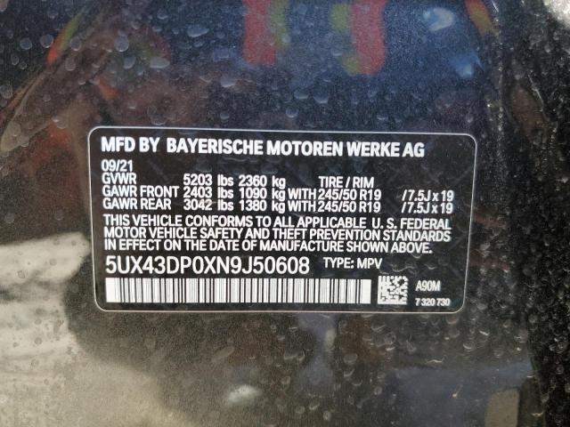 Photo 12 VIN: 5UX43DP0XN9J50608 - BMW X3 SDRIVE3 