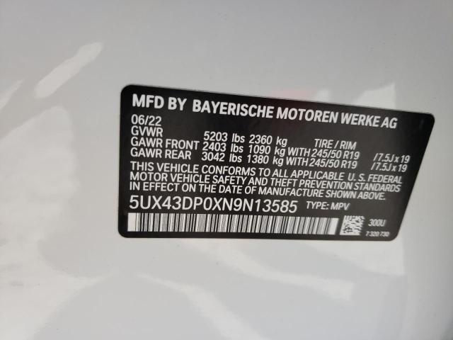 Photo 12 VIN: 5UX43DP0XN9N13585 - BMW X3 SDRIVE3 