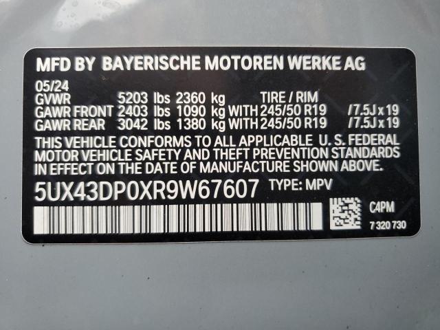 Photo 12 VIN: 5UX43DP0XR9W67607 - BMW X3 