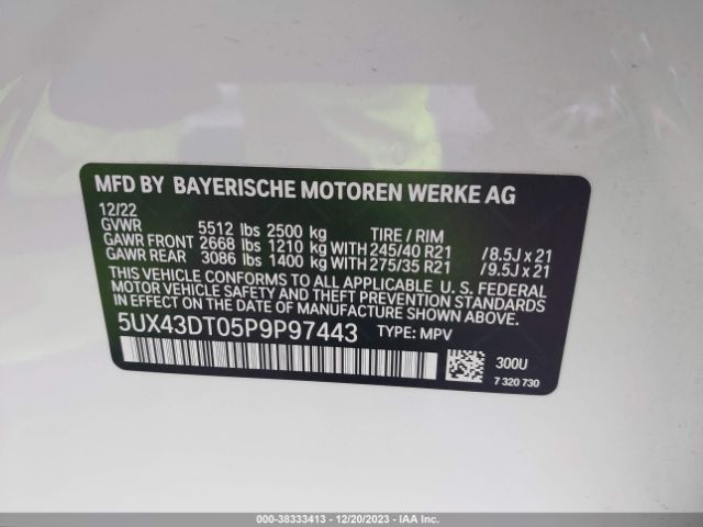 Photo 8 VIN: 5UX43DT05P9P97443 - BMW X4 