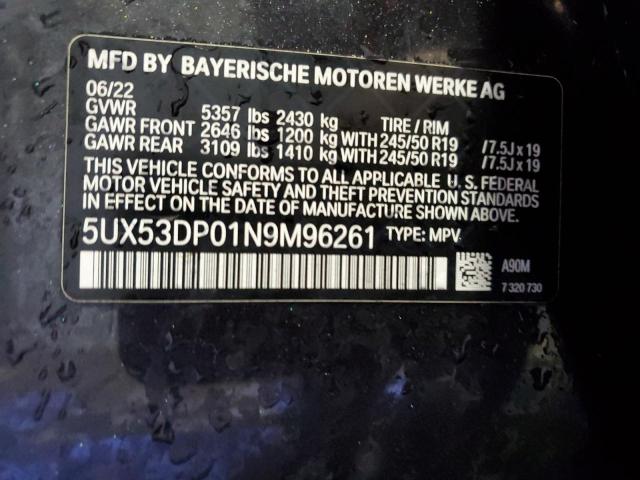 Photo 12 VIN: 5UX53DP01N9M96261 - BMW X3 