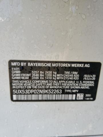 Photo 13 VIN: 5UX53DP02N9K52263 - BMW X3 XDRIVE3 