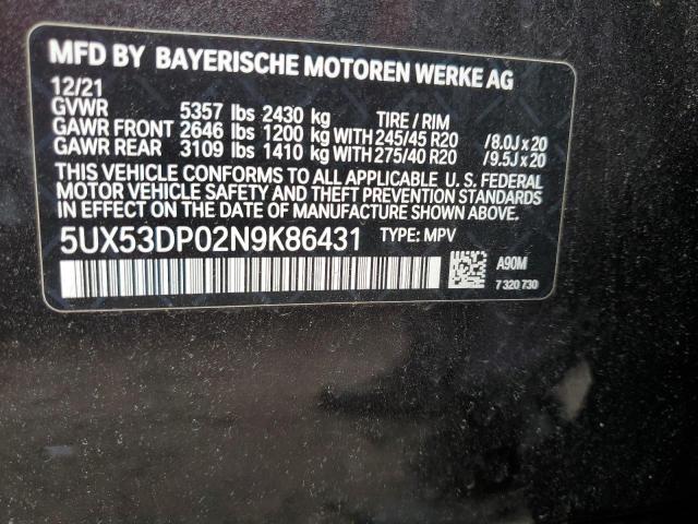 Photo 12 VIN: 5UX53DP02N9K86431 - BMW X3 