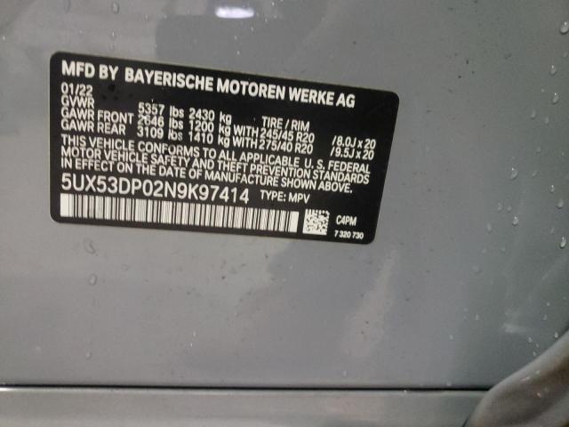 Photo 12 VIN: 5UX53DP02N9K97414 - BMW X3 XDRIVE3 