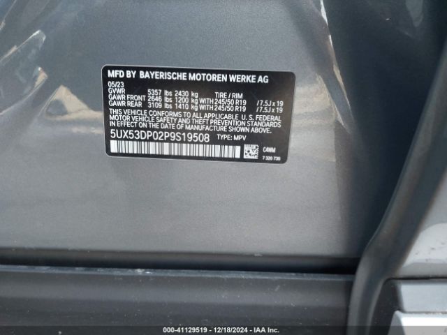 Photo 8 VIN: 5UX53DP02P9S19508 - BMW X3 