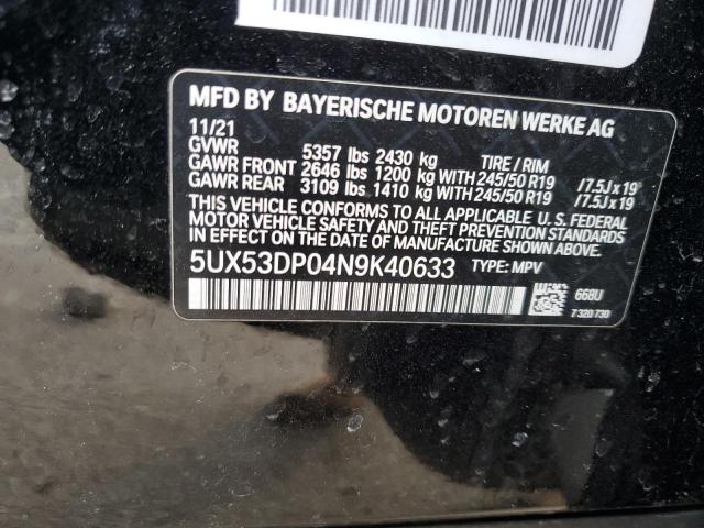 Photo 12 VIN: 5UX53DP04N9K40633 - BMW X3 