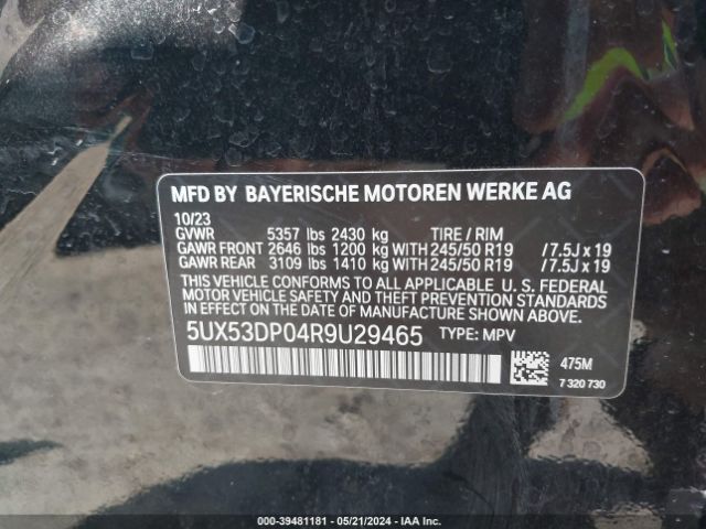 Photo 8 VIN: 5UX53DP04R9U29465 - BMW X3 