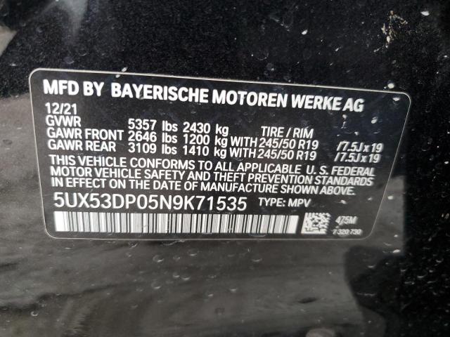 Photo 12 VIN: 5UX53DP05N9K71535 - BMW X3 