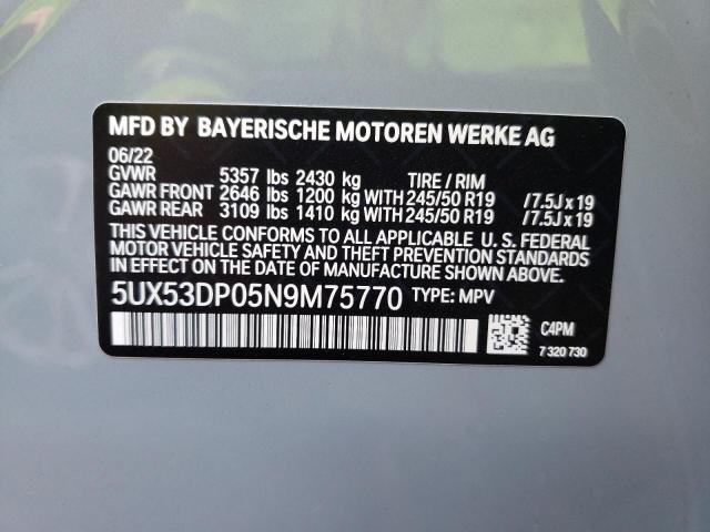 Photo 9 VIN: 5UX53DP05N9M75770 - BMW X3 XDRIVE3 