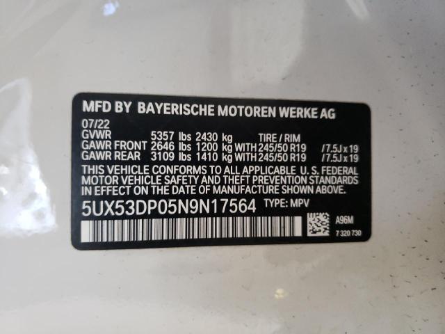 Photo 12 VIN: 5UX53DP05N9N17564 - BMW X3 XDRIVE3 