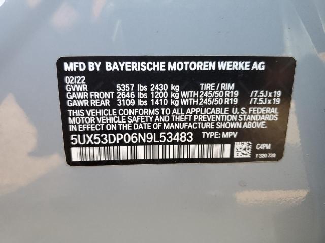 Photo 12 VIN: 5UX53DP06N9L53483 - BMW X3 